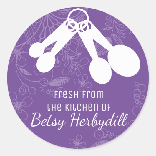 Aangepaste kleur maatlepels uit de keuken van ronde sticker (Voorkant)