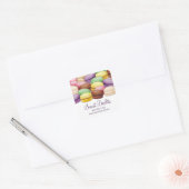 Aangepaste kleur macaroon meringue koekjes bakkeri vierkante sticker (Envelop)