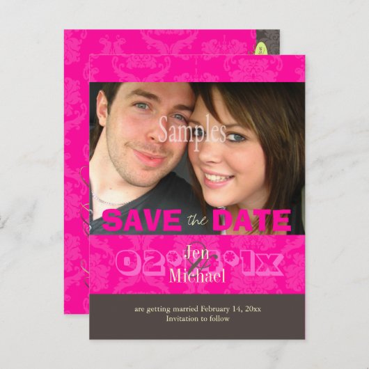 Aangepaste kleur, masker / foto Opslaan van de dat Aankondigingskaart (Voorkant / Achterkant)