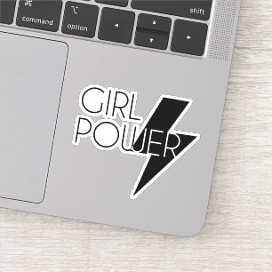 Aangepaste kleur Meisje Power Cool Zwart SVG Desig Sticker