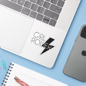 Aangepaste kleur Meisje Power Cool Zwart SVG Desig Sticker (Laptop met iPhone)