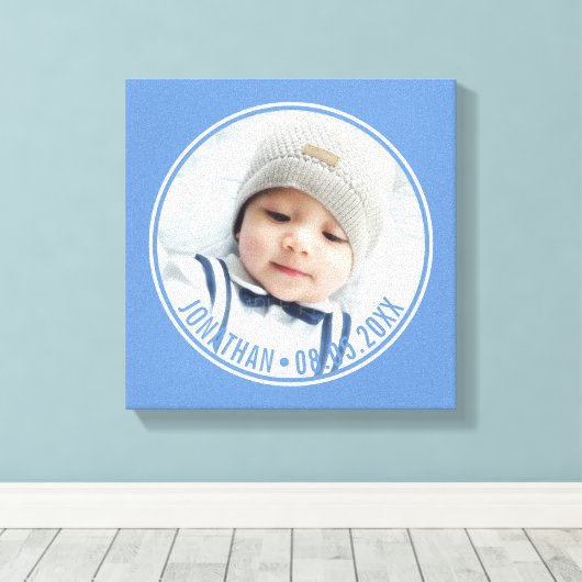 Aangepaste kleur met aangepaste foto en tekst canvas afdruk (Insitu (Houten vloer))