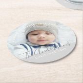 Aangepaste kleur met aangepaste foto en tekst ronde kartonnen onderzetter (Gebogen)