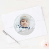 Aangepaste kleur met aangepaste foto en tekst ronde sticker (Envelop)