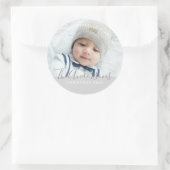 Aangepaste kleur met aangepaste foto en tekst ronde sticker (Tas)