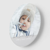 Aangepaste kleur met aangepaste foto's en tekst grote klok (Hoek)