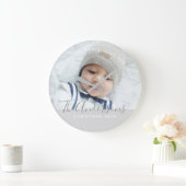 Aangepaste kleur met aangepaste foto's en tekst grote klok (Huis)