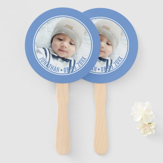 Aangepaste kleur met aangepaste foto's en tekst handwaaier (Voorkant en achterkant)