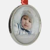 Aangepaste kleur met aangepaste foto's en tekst metalen ornament (Rechts)