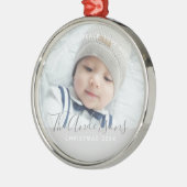 Aangepaste kleur met aangepaste foto's en tekst metalen ornament (Links)