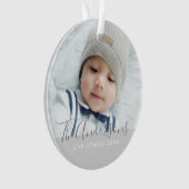 Aangepaste kleur met aangepaste foto's en tekst ornament (voorkant)