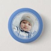 Aangepaste kleur met aangepaste foto's en tekst ronde button 5,7 cm (Voorkant)