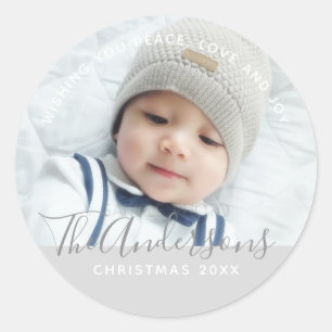 Aangepaste kleur met aangepaste foto's en tekst ronde sticker