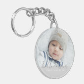 Aangepaste kleur met aangepaste foto's en tekst sleutelhanger (Voorkant Links)