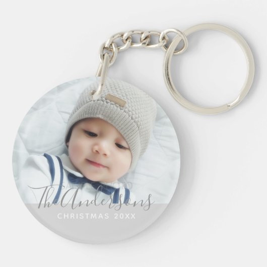 Aangepaste kleur met aangepaste foto's en tekst sleutelhanger (Achterkant)