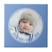 Aangepaste kleur met aangepaste foto's en tekst tegeltje (Voorkant)