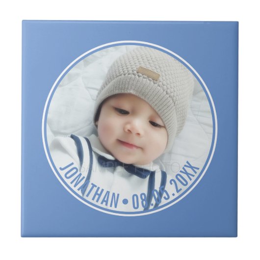 Aangepaste kleur met aangepaste foto's en tekst tegeltje (Voorkant)