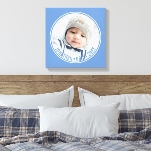 Aangepaste kleur met eigen foto en tekst canvas afdruk (Insitu (Slaapkamer))