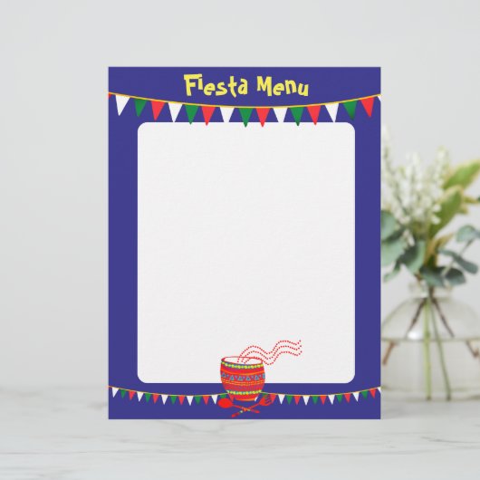 Aangepaste kleur Mexicaans menu letterhoofd (Staand voorkant)