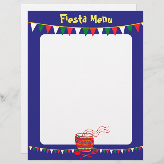 Aangepaste kleur Mexicaans menu letterhoofd (Voorkant / Achterkant)