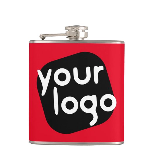 Aangepaste kleur Minimal Modern Branded Uw Logo to Heupfles (Voorkant)