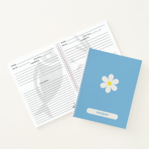 Aangepaste Kleur Minimalistische Daisy Recepten Jo Notitieboek