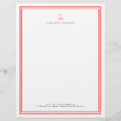 Aangepaste Kleur Modern Klassiek Anker Gepersonali Briefhoofd (Voorkant)