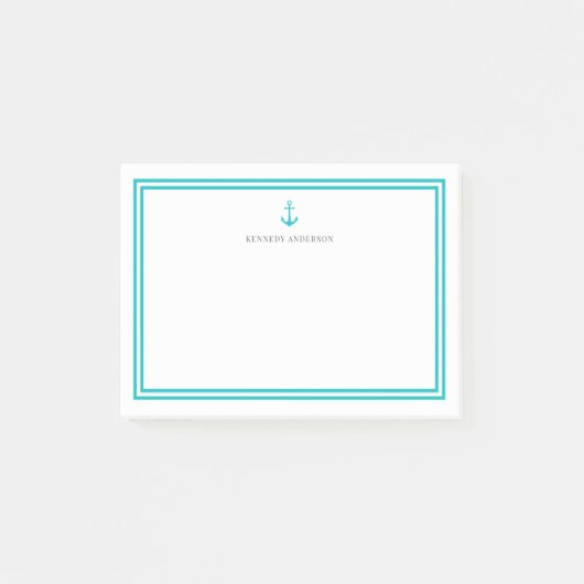Aangepaste Kleur Modern Klassiek Anker Gepersonali Post-it® Notes (Voorkant)