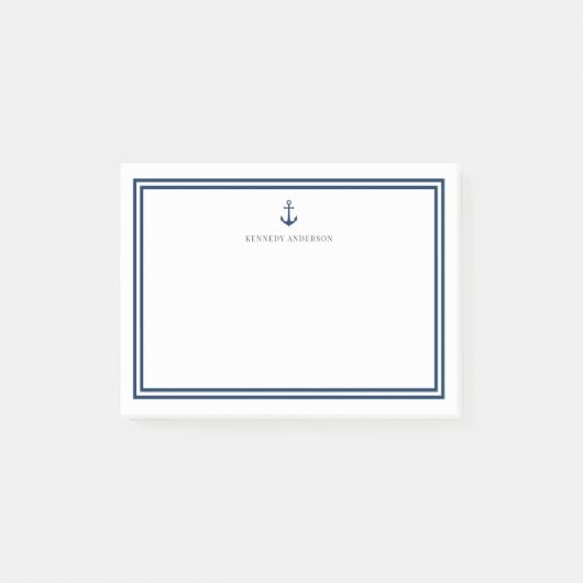 Aangepaste Kleur Modern Klassiek Anker Gepersonali Post-it® Notes (Voorkant)