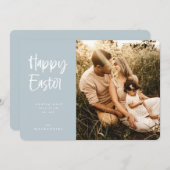 Aangepaste kleur Modern script Happy Paasfoto Feestdagenkaart (Voorkant / Achterkant)