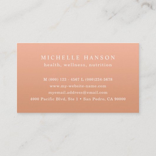 Aangepaste kleur Moderne boomstructuur Gezondheids Visitekaartje (Achterkant)