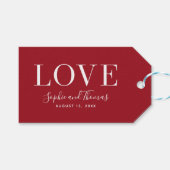 Aangepaste Kleur Moderne Elegante Liefde Huwelijk Cadeaulabel (Voorkant (Horizontaal))
