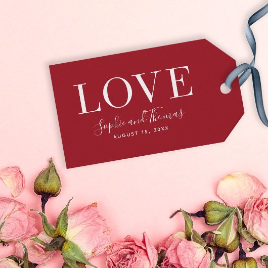 Aangepaste Kleur Moderne Elegante Liefde Huwelijk Cadeaulabel