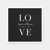 Aangepaste kleur Moderne Elegante Liefde Trouwpapi Servet (Voorkant)