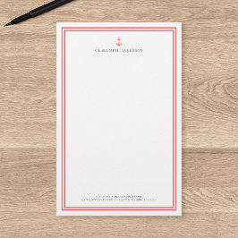 Aangepaste Kleur Moderne Klassieke Anker Gepersona Briefpapier