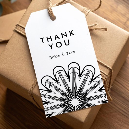 Aangepaste kleur moderne minimalistische bloem cadeaulabel