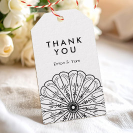 Aangepaste kleur moderne minimalistische bloem cadeaulabel