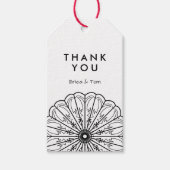 Aangepaste kleur moderne minimalistische bloem cadeaulabel (Voorkant)