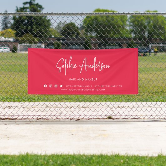 Aangepaste kleur Moderne script sociale media mark Spandoek (Insitu)