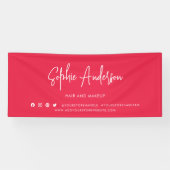 Aangepaste kleur Moderne script sociale media mark Spandoek (Horizontaal)