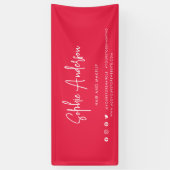 Aangepaste kleur Moderne script sociale media mark Spandoek (Verticaal)