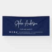 Aangepaste kleur Moderne script sociale media mark Spandoek (Horizontaal)