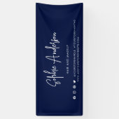 Aangepaste kleur Moderne script sociale media mark Spandoek (Verticaal)