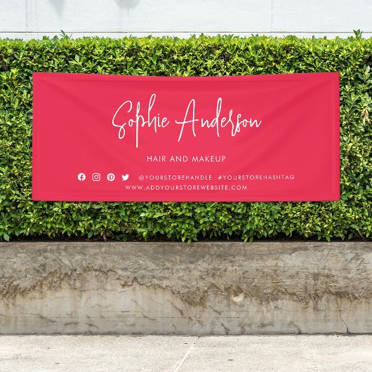 Aangepaste kleur Moderne script sociale media mark Spandoek