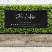 Aangepaste kleur Moderne script sociale media mark Spandoek