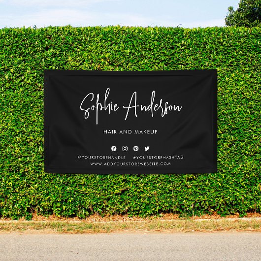 Aangepaste kleur Moderne script sociale media mark Spandoek