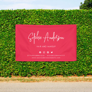 Aangepaste kleur Moderne script sociale media mark Spandoek