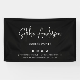 Aangepaste kleur Moderne script sociale media mark Spandoek