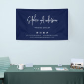 Aangepaste kleur Moderne script sociale media mark Spandoek (Beurs)