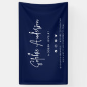 Aangepaste kleur Moderne script sociale media mark Spandoek (Verticaal)